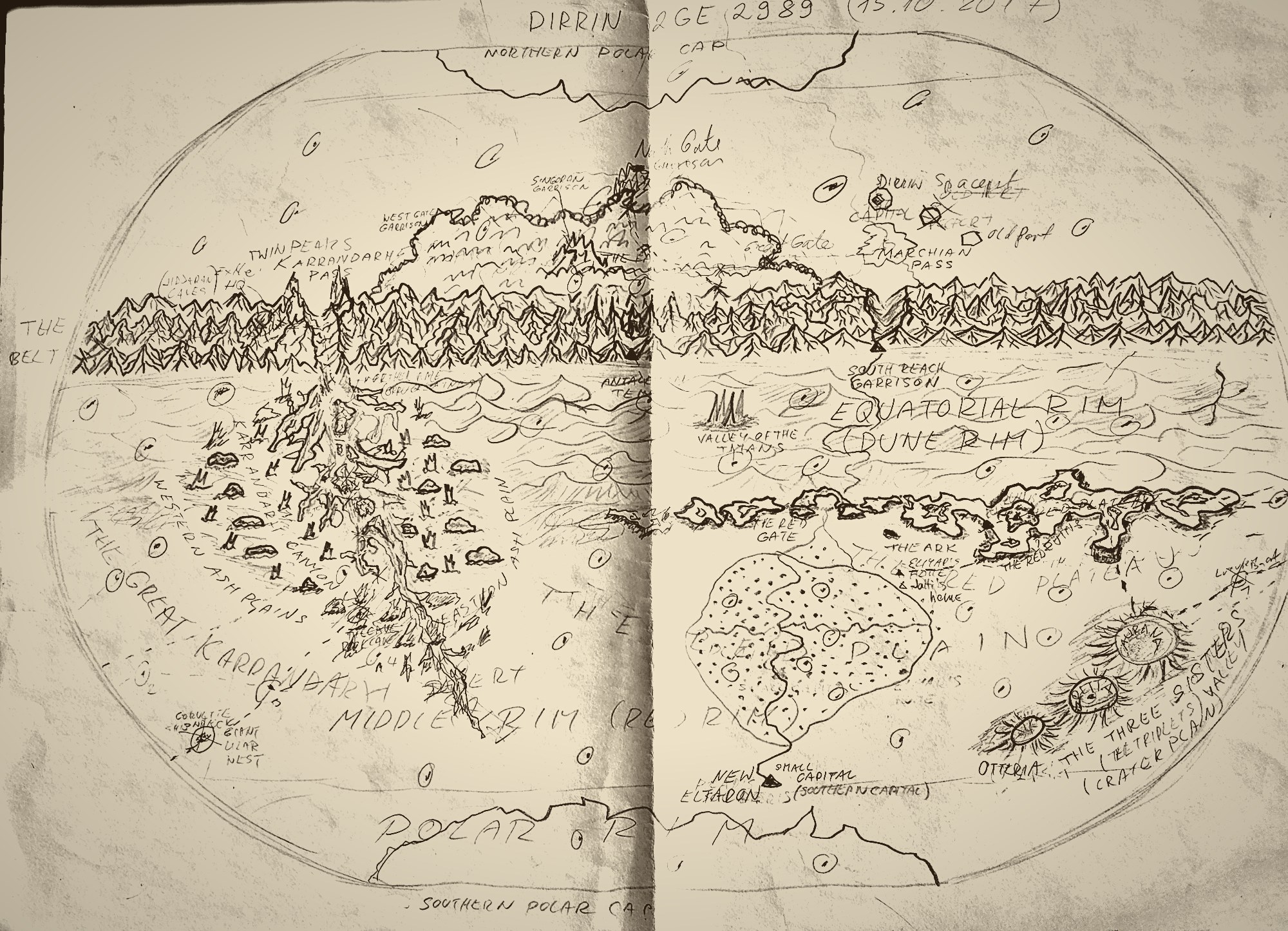 Hand-drawn map of Dirrin