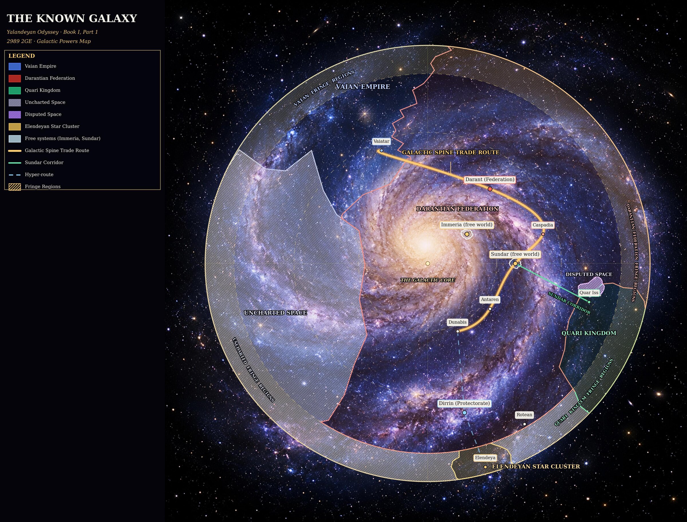The Known Galaxy — spiral overlay